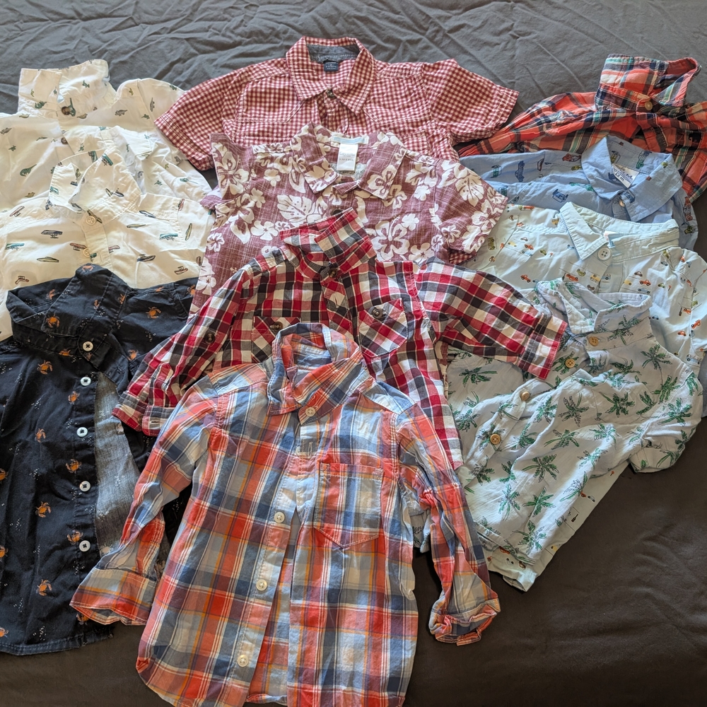 Kids' Assorted Patterned Shirts LOT
